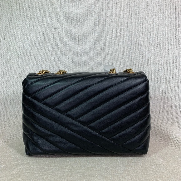 NEW Tory Burch Kira Chevron Black Small Convertible Shoulder Bag/Crossbody Bag - Picture 5 of 16